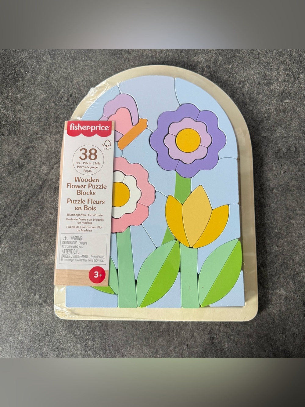 Fisher Price Wooden Flower Puzzle Blocks